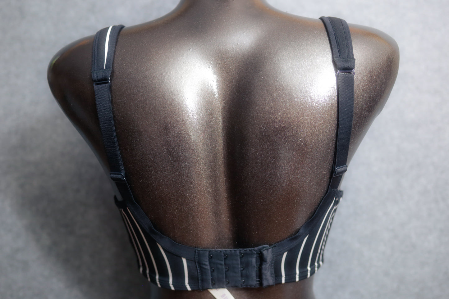 Cacique US 32H Balconette Bra Black and White Satin Lace Overlay: