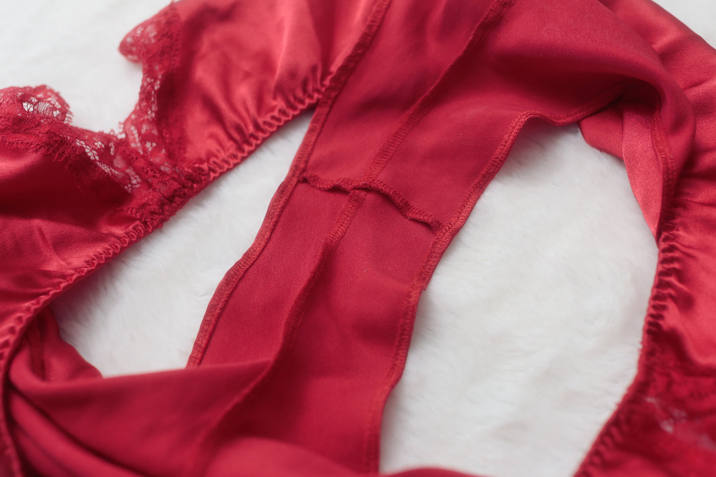Victoria's Secret Full Back Satin Panties Medium 6 Red