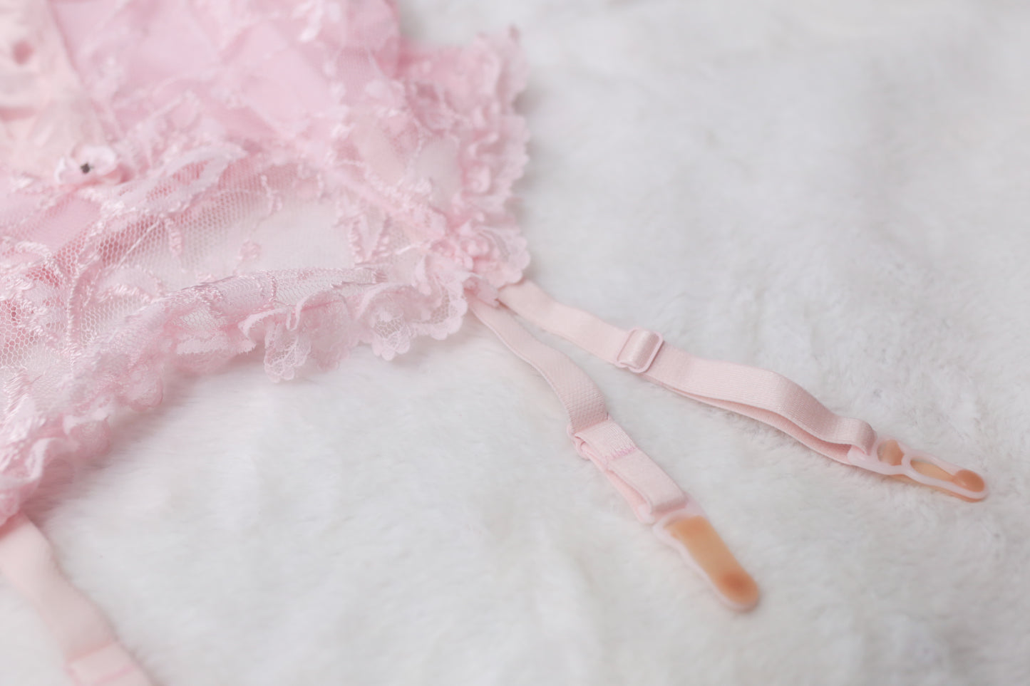 Faris Vintage Sheer Pink Victorian Garter Strap Chemise Babydoll Lingerie Medium