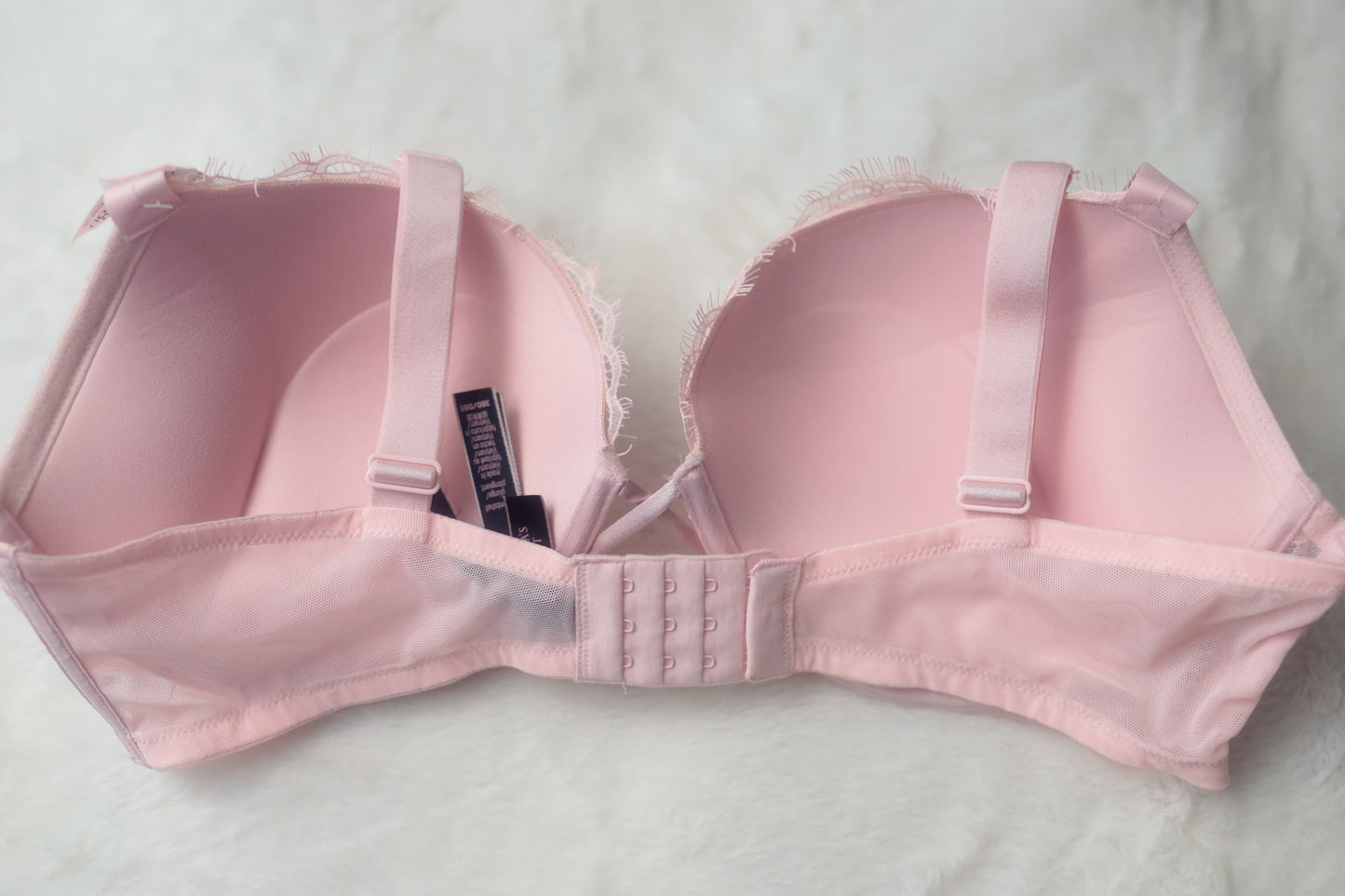 Victoria's Secret 38D Bombshell Push-up Shine Strap Bra Pink Lace NEW
