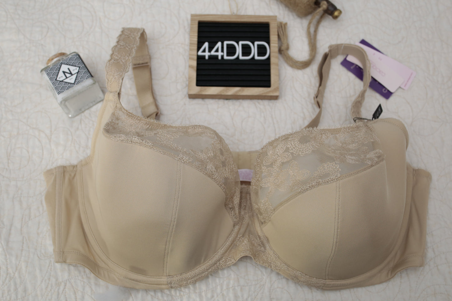 Cacique Intimates 44DDD French Full-Coverage Lace Trim Bra NEW