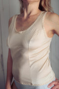Cabernet Vintage Retro Glam Pinup Silky Soft Satin Cami Camisole 34 Small Ivory