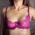 Victoria's Secret 32C Very Sexy Unlined Lace Demi Bra Purple