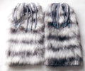 Roma Viking Faux Fur Fuzzy Costume Dance Rave Furry Leg Warmers Boot Covers