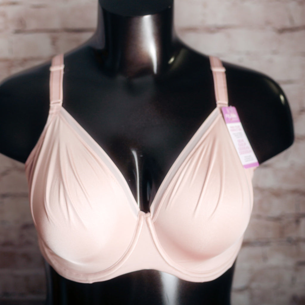 Fruit of the Loom Fit for Me Unlined Seamless Full Coverage Bra Pink 42DDD NEW