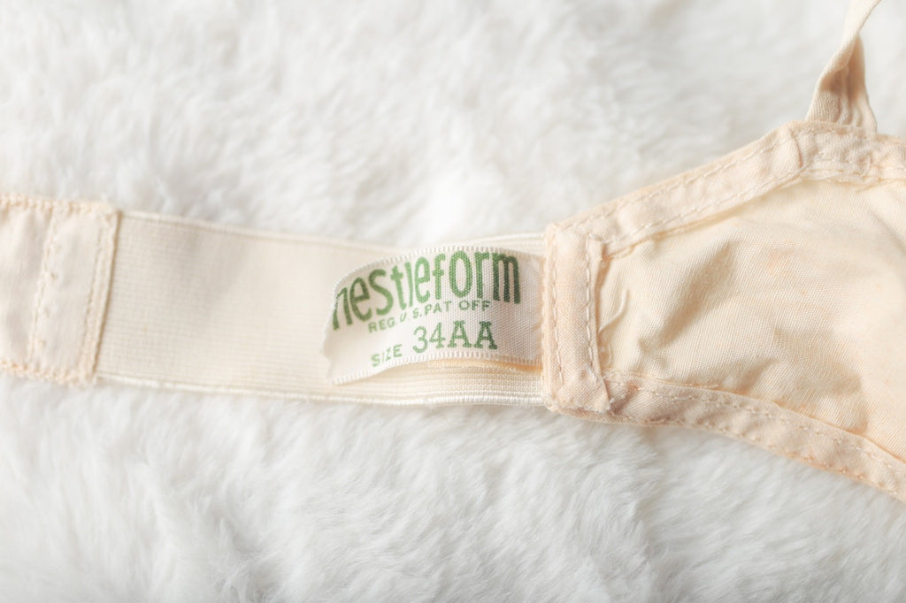 Nestleform 34AA Vintage Antique Pointy Spiral Bullet Bra Beige 100% Cotton