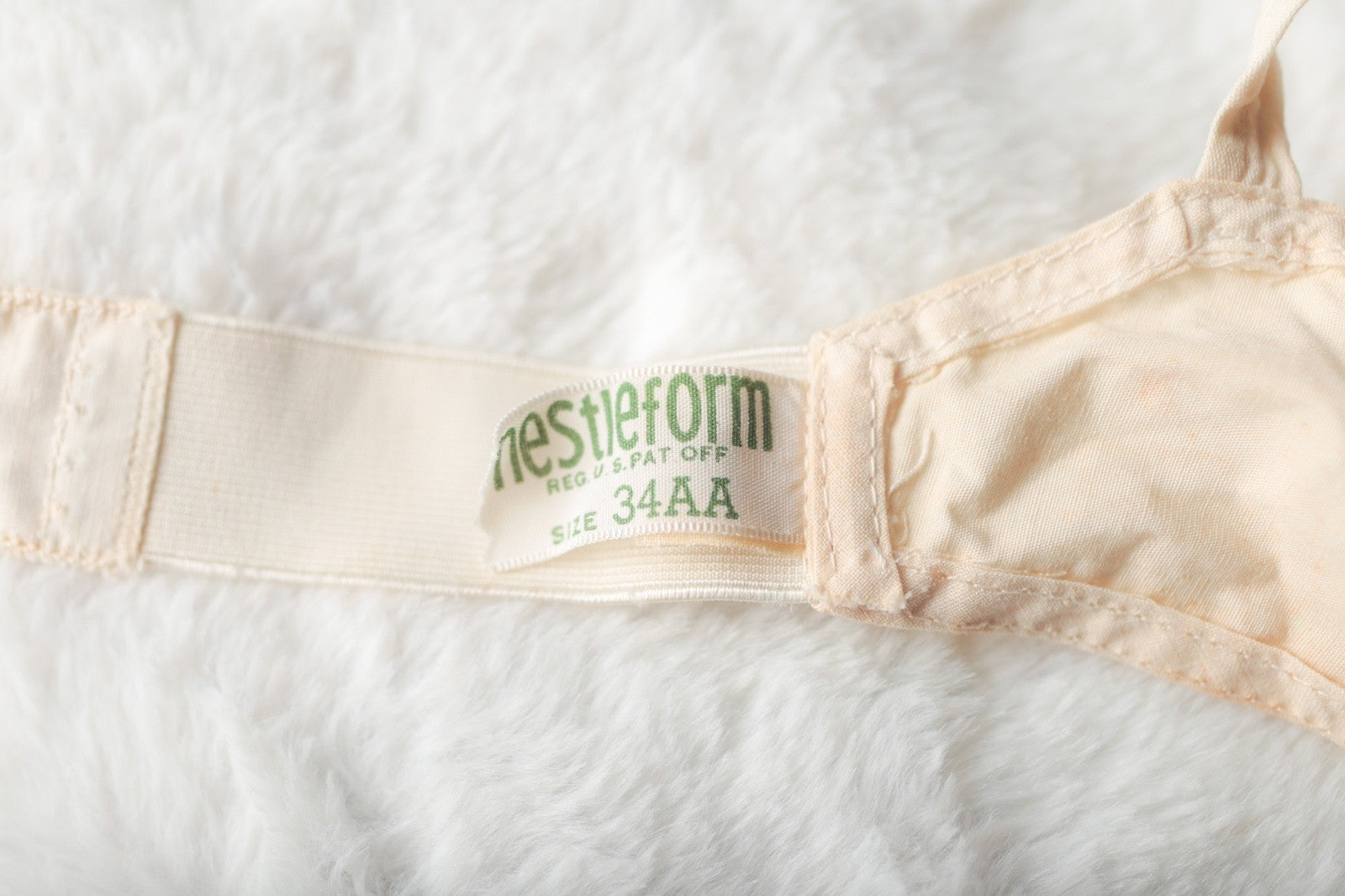 Nestleform 34AA Vintage Antique Pointy Spiral Bullet Bra Beige 100% Cotton