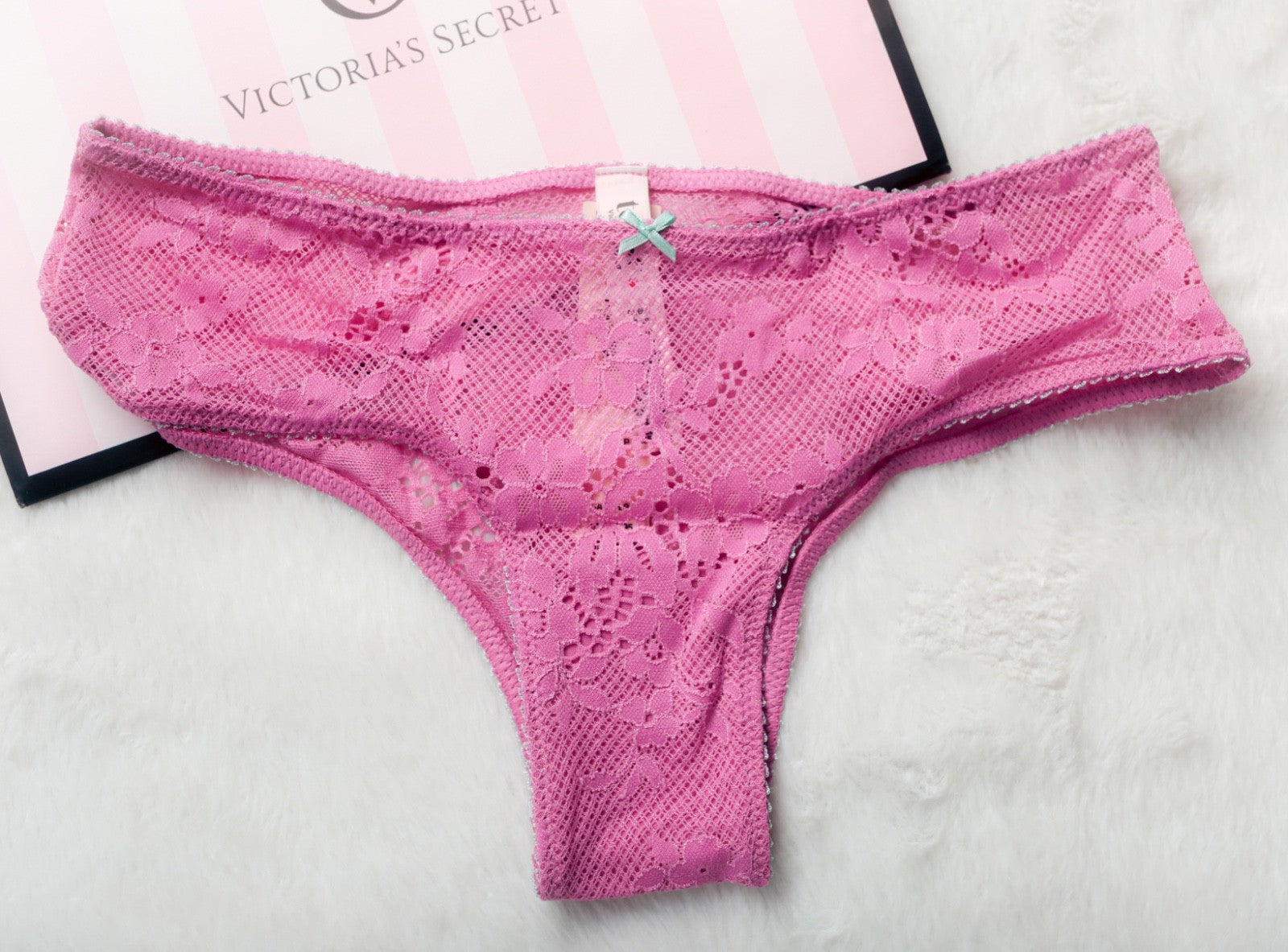 Victoria's Secret Tease Lace Cheeky Panty XS Pink NEW