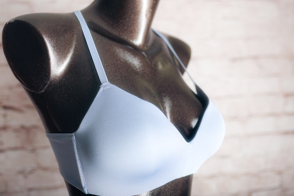 SO 34B Wireless Seamless Smooth J-hook Crossback T-shirt Bra Blue NEW