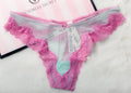 Victoria's Secret Tease Mesh Lace Trim High Leg Thong Panty XS Pink Blue NEW