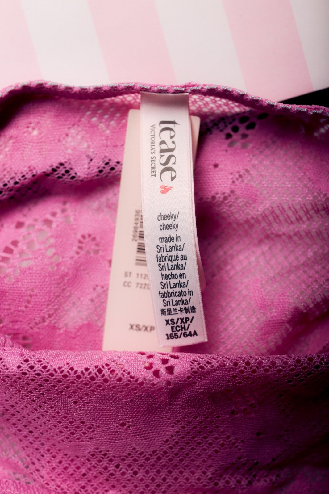 Victoria's Secret Tease Lace Cheeky Panty XS Pink NEW