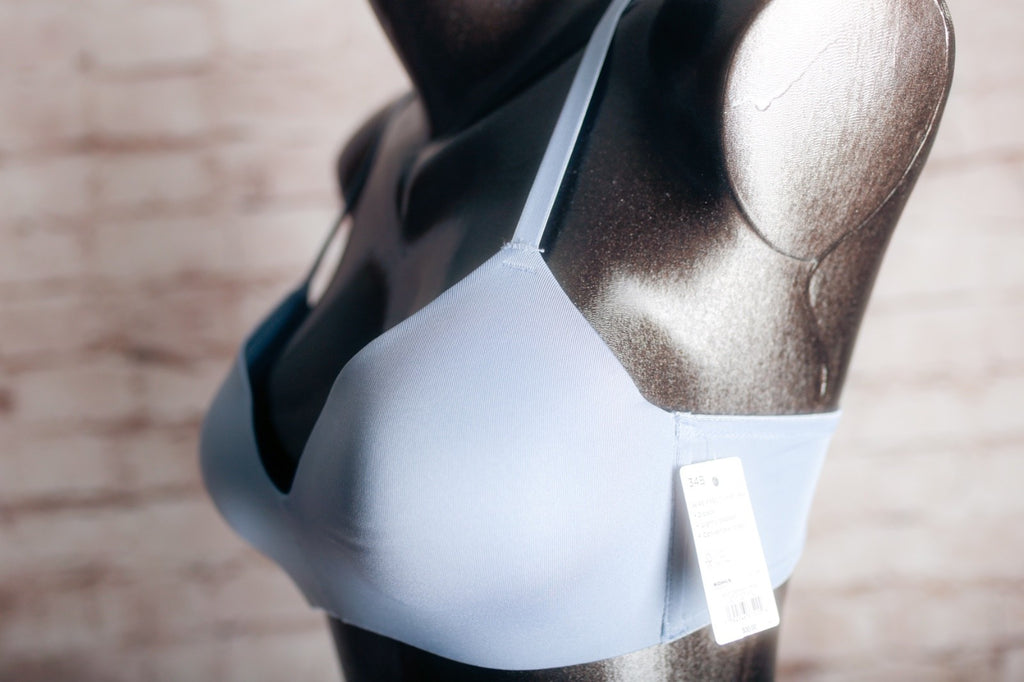 SO 34B Wireless Seamless Smooth J-hook Crossback T-shirt Bra Blue NEW