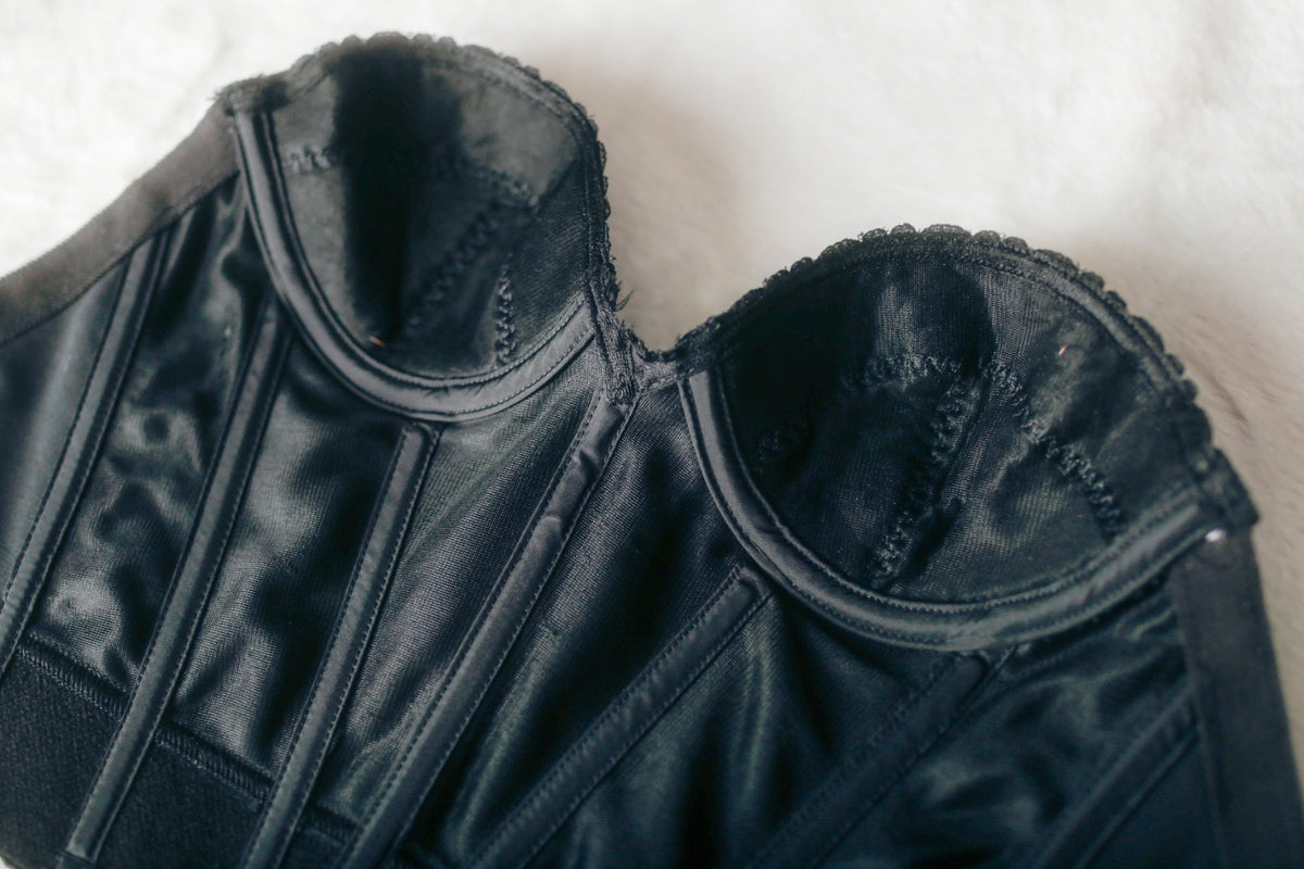 Carnival Vintage Retro Burlesque Pinup Boned Corset Bustier Bra Black 34A
