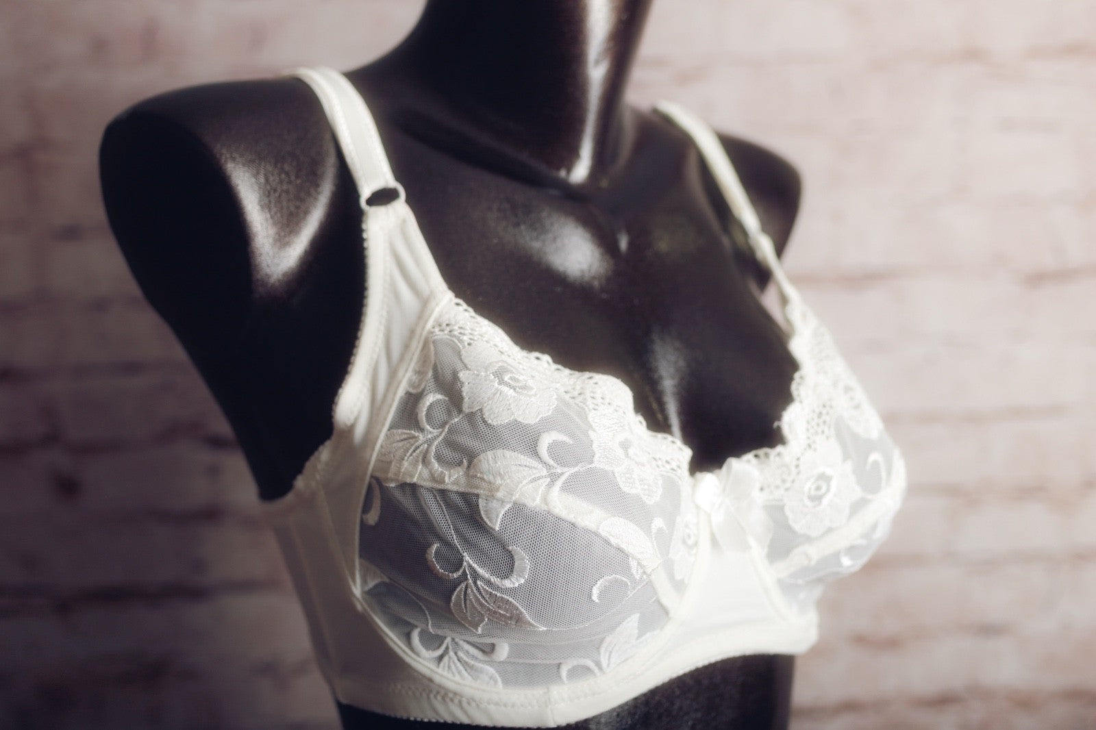 Carnival 34D Vintage Unlined Semi-sheer Lace Retro Coquette Underwire Bra White