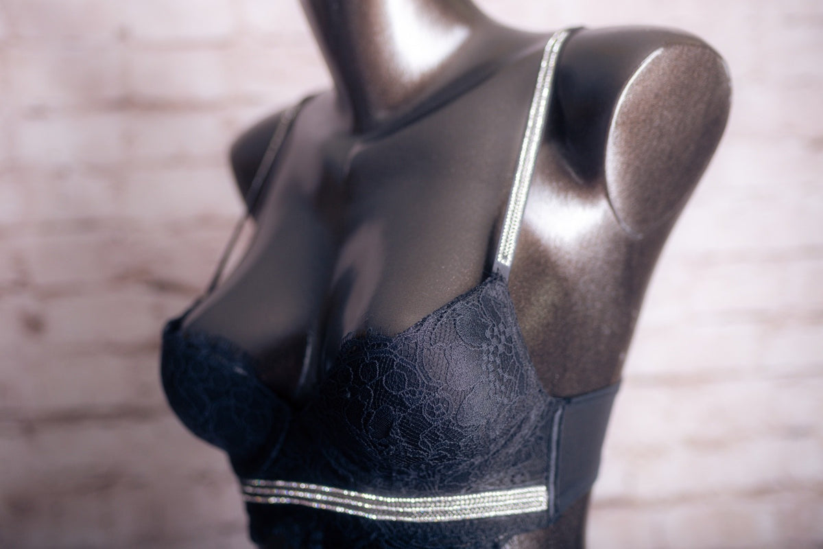 Victoria's Secret Very Sexy Shine Strap Push Up Padded Bra Black 30A