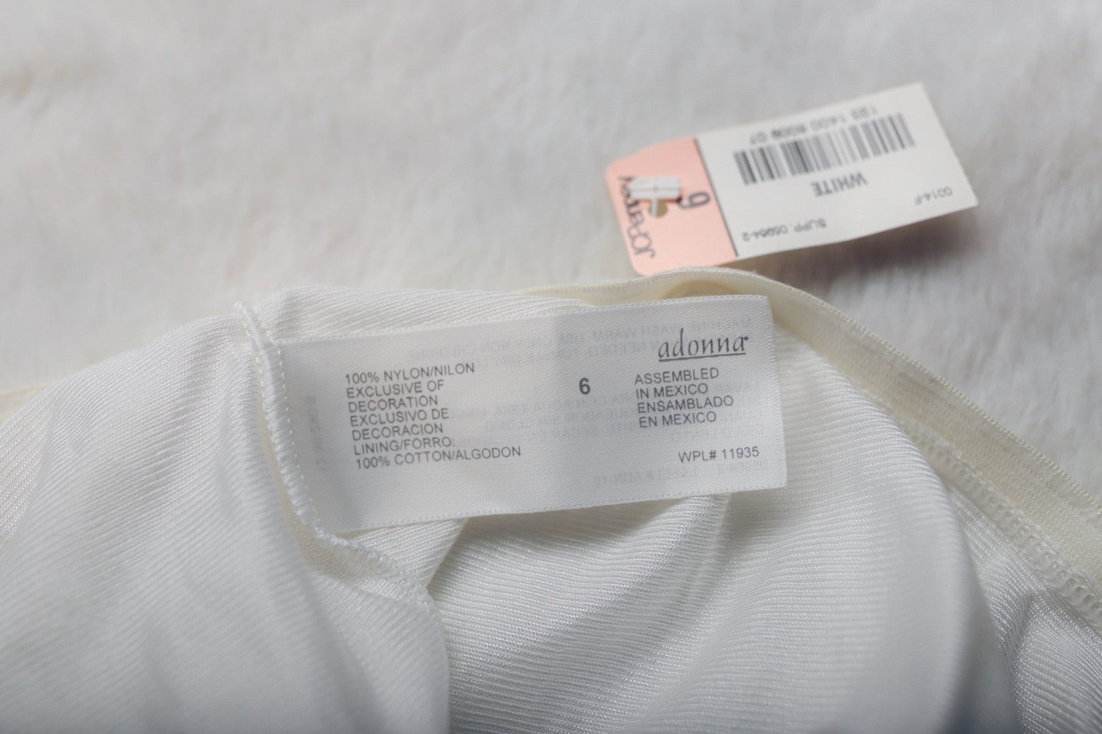 Adonna Vintage Retro Silky Shiny Soft Satin Brief Panties 6 S White NEW