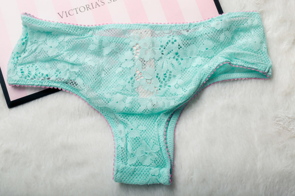 Victoria's Secret Tease Lace Cheeky Panty XS Blue NEW