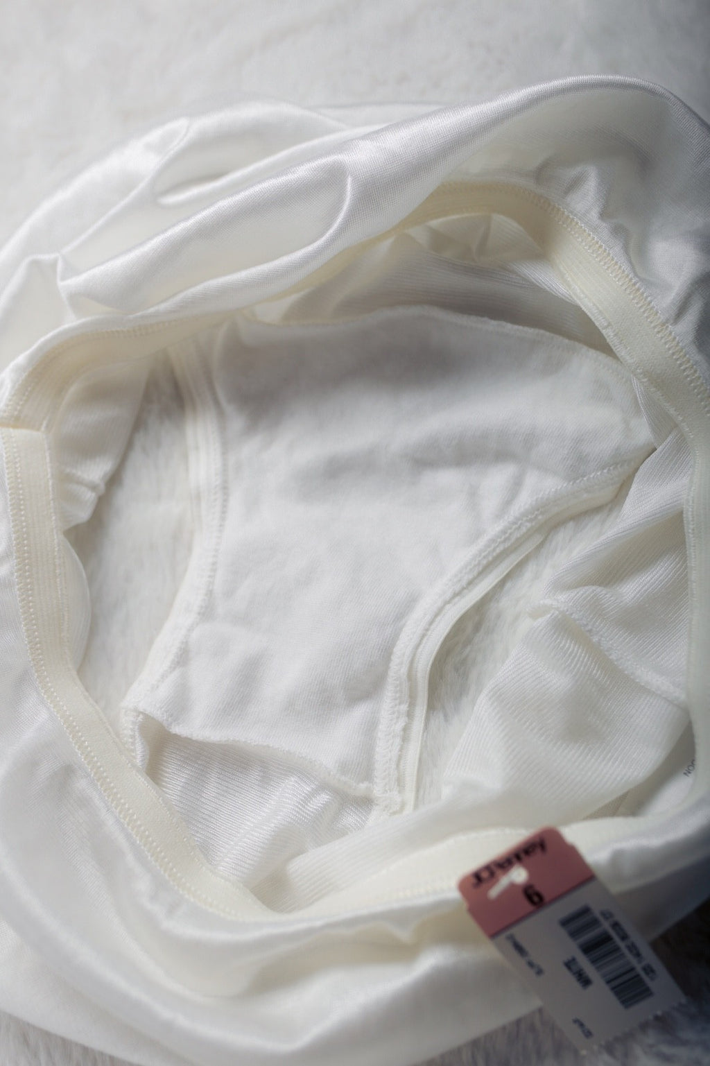 Adonna Vintage Retro Silky Shiny Soft Satin Brief Panties 6 S White NEW