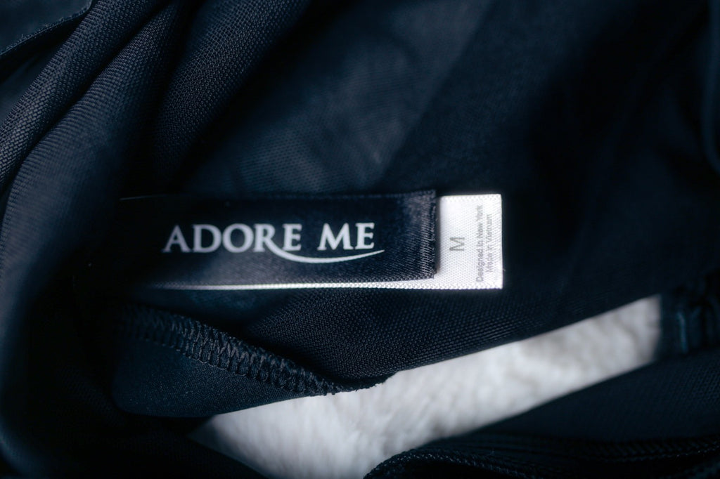 Adore Me Sheer Mesh Sexy Burlesque Choker Halter Bodysuit Teddy M Black NEW