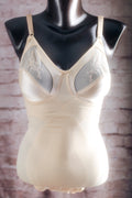 Adonna Vintage Retro Body Shaper Sheer Cup Bodysuit 34C Beige