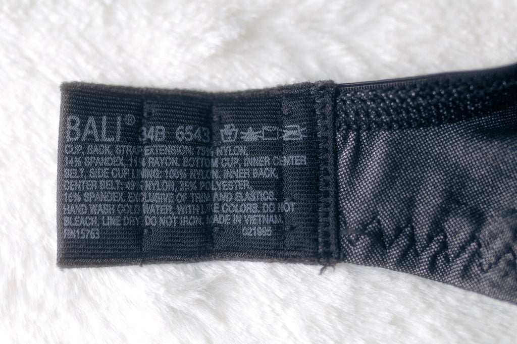 Bali Lace Desire 6543 Retro Unlined Full Coverage Underwire Bra Black 34B