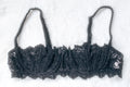 Shirley of Hollywood Vintage Boned Unlined Shelf Quarter Cup Bra 36 Medium Black