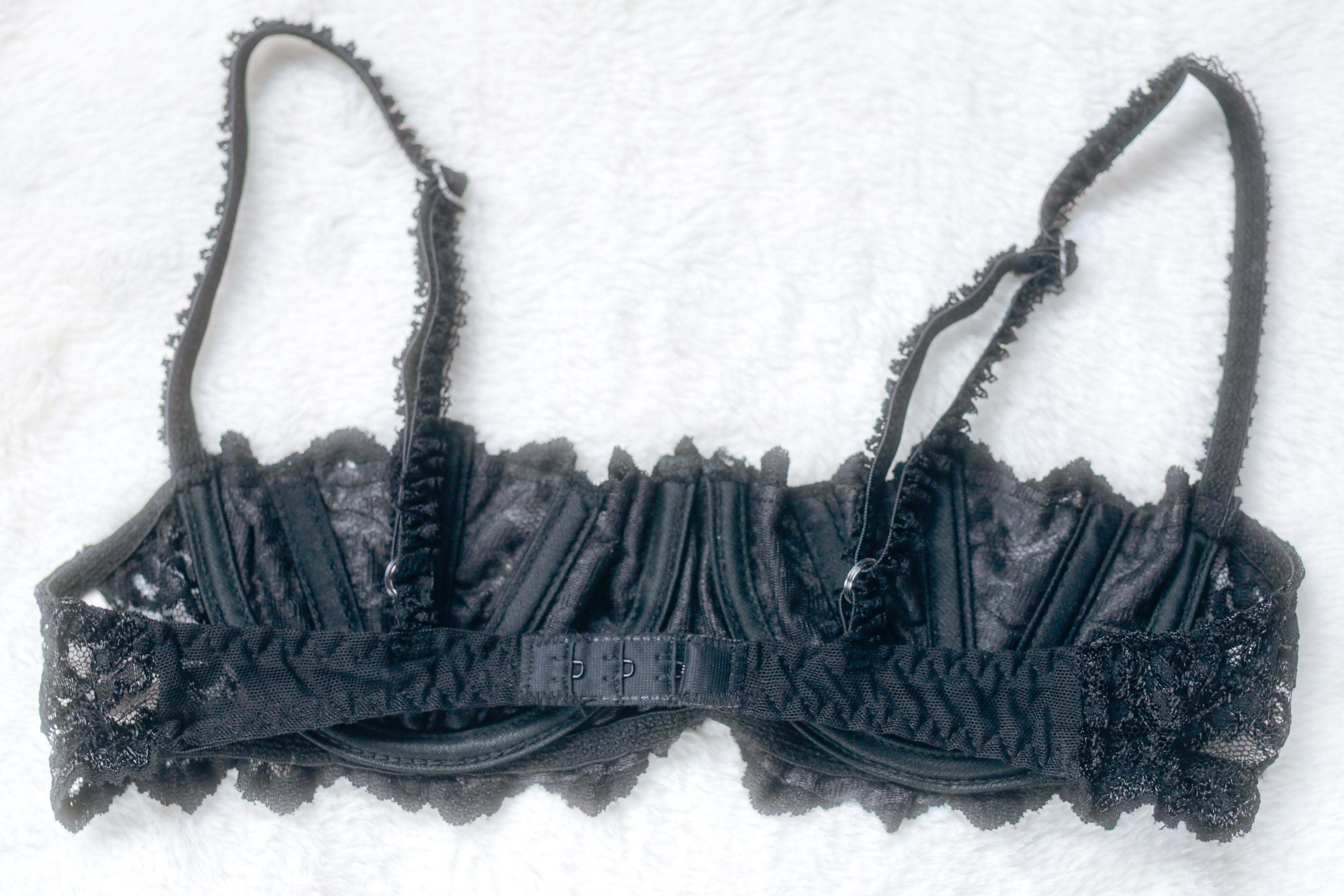 Shirley of Hollywood Vintage Boned Unlined Shelf Quarter Cup Bra 36 Medium Black
