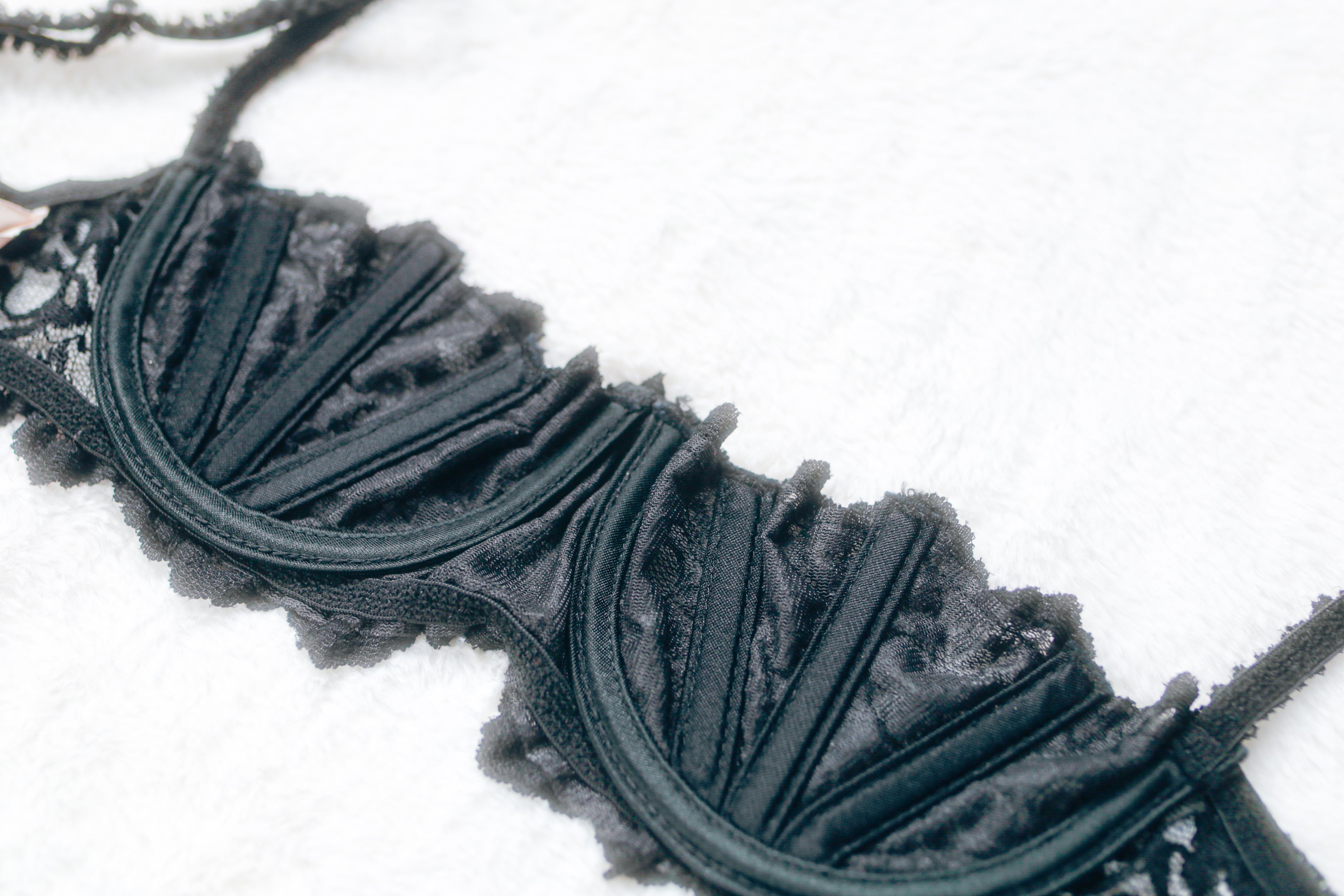 Shirley of Hollywood Vintage Boned Unlined Shelf Quarter Cup Bra 36 Medium Black