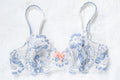 Victoria's Secret Body by Victoria Retro Unlined Demi Underwire Bra 34B Blue White