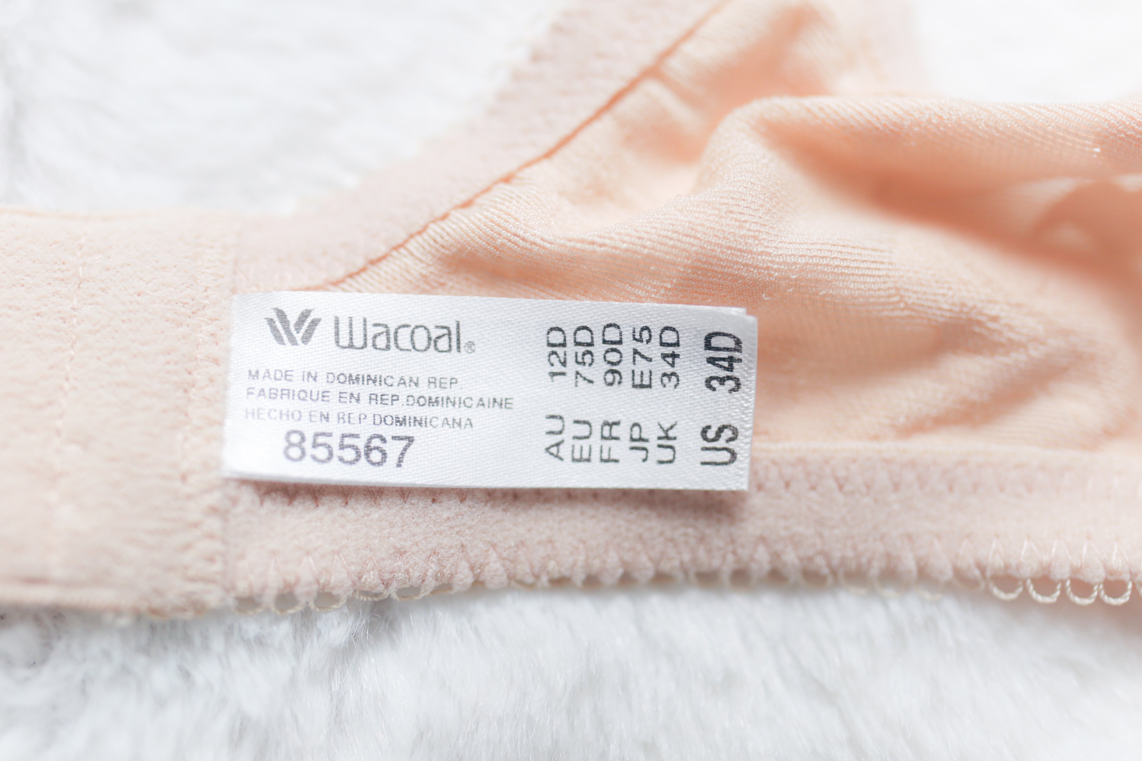 Wacoal Awareness 85567 Underwire Full Coverage Unlined Bra 34D Nude Beige