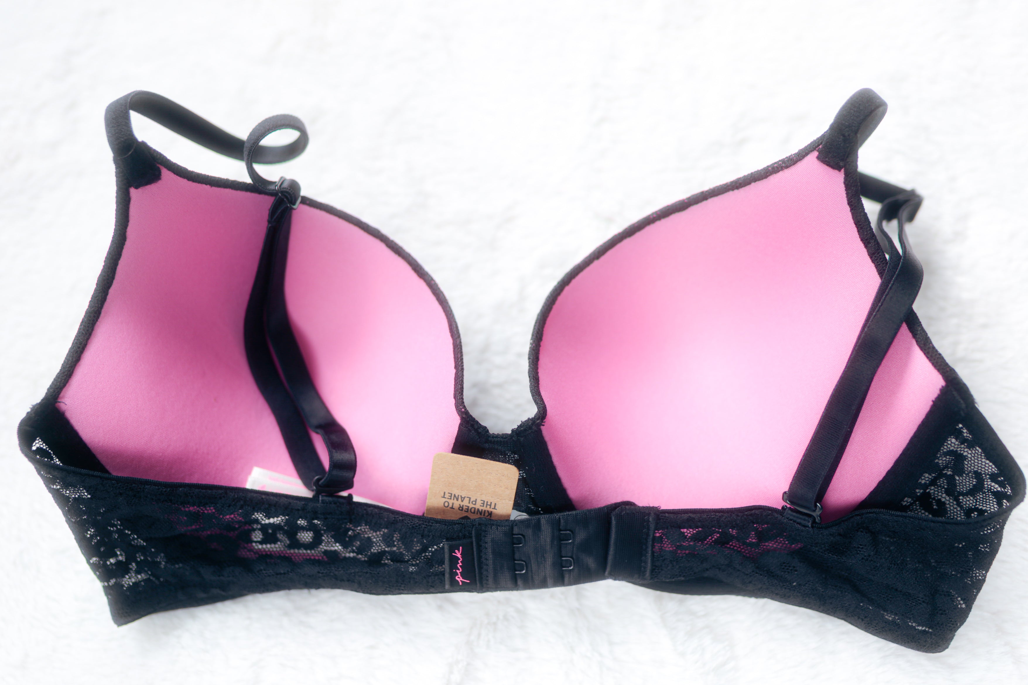 Pink Wear Everywhere Push-up Bra Black Cheetah Leopard 34C NEW