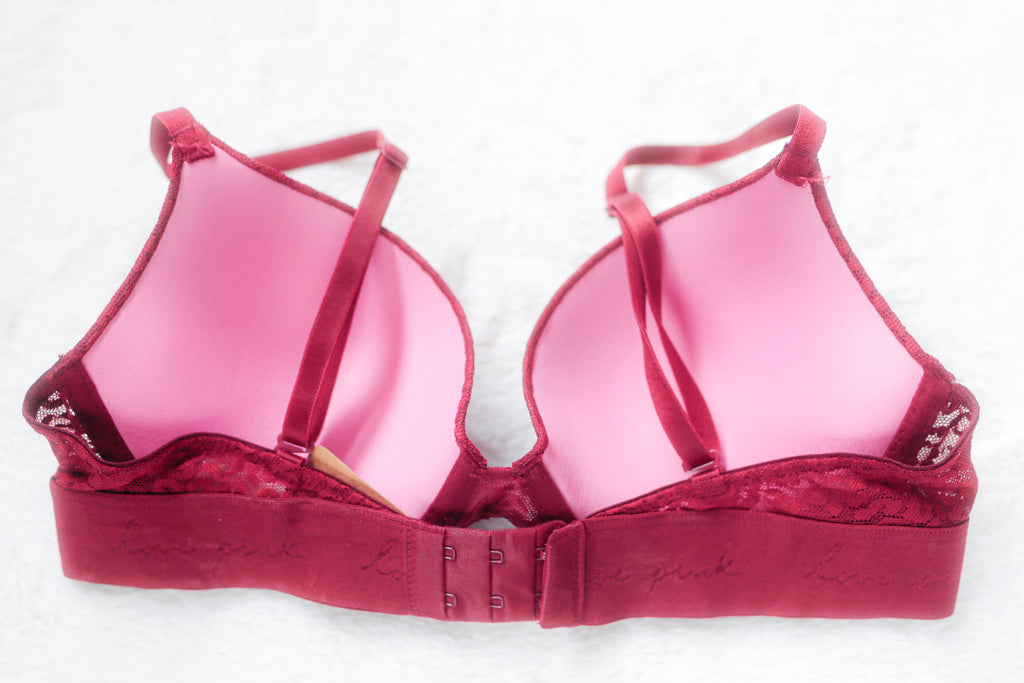 Pink Wear Everywhere Push-up Bra 34C Red Wine NEW