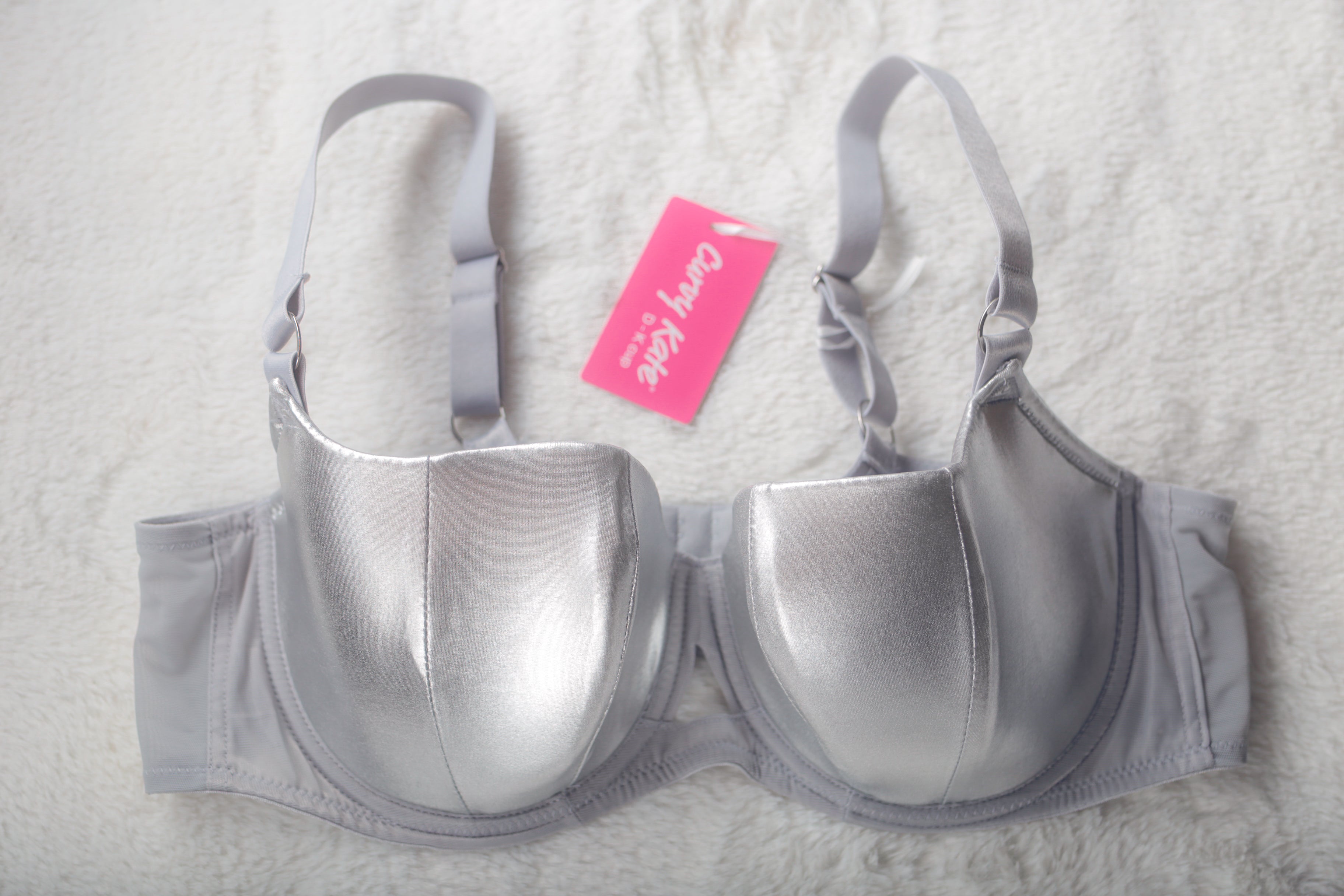 Curvy Kate 38D Lift Off Padded Balcony Underwire Balconette Bra Silver NEW