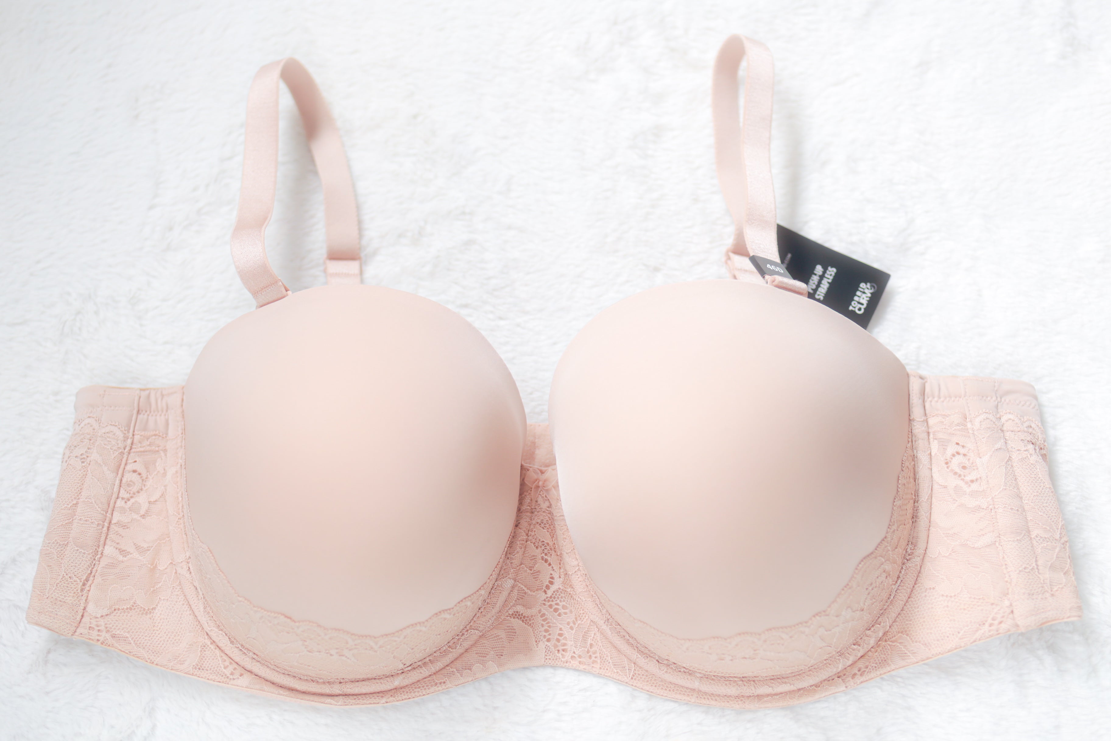 Torrid Curve Push-up Convertible Underwire T-shirt Bra Nude 46D NEW