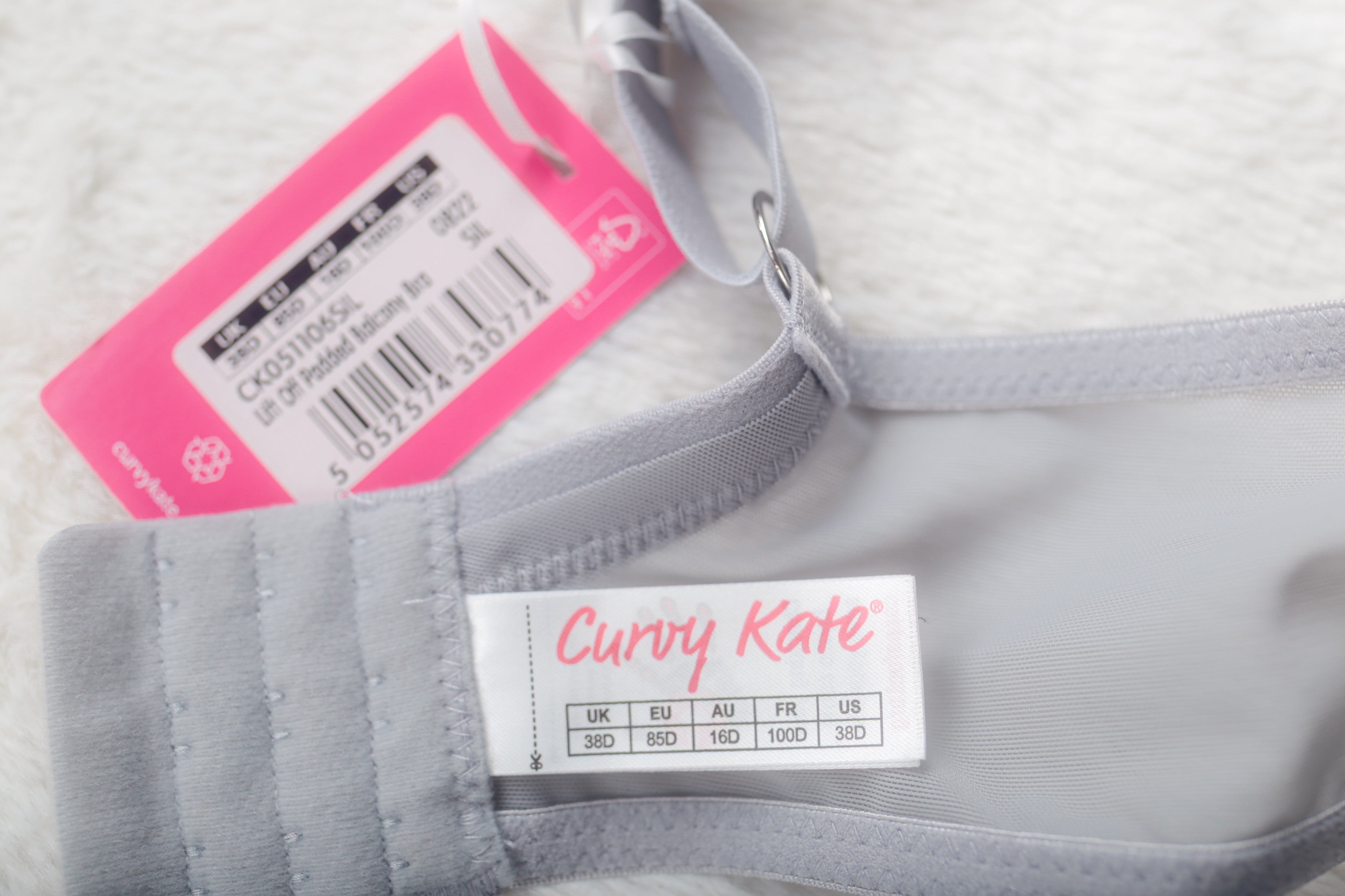 Curvy Kate 38D Lift Off Padded Balcony Underwire Balconette Bra Silver NEW