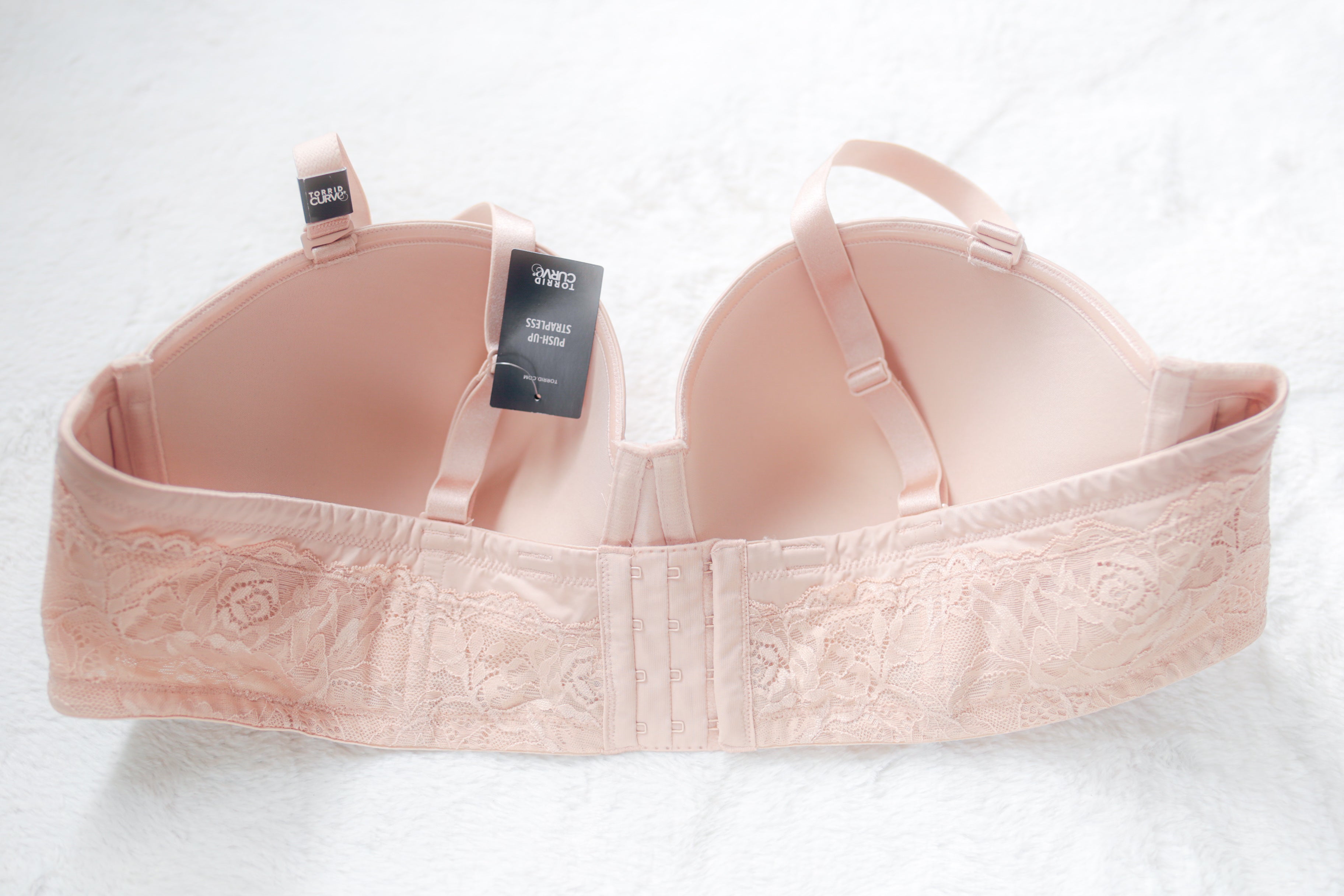 Torrid Curve Push-up Convertible Underwire T-shirt Bra Nude 46D NEW