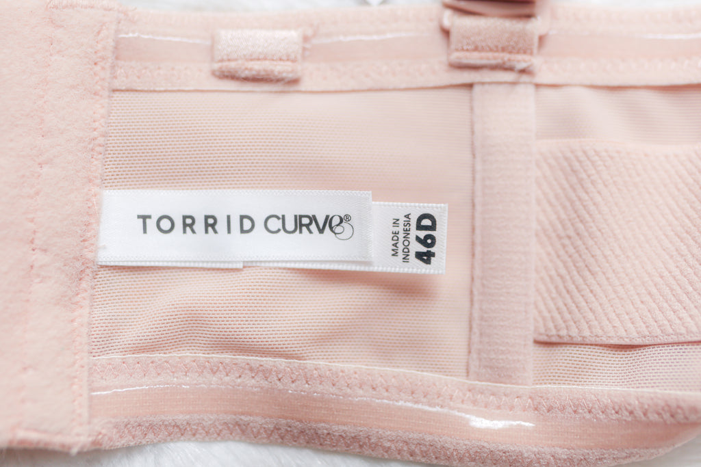 Torrid Curve Push-up Convertible Underwire T-shirt Bra Nude 46D NEW