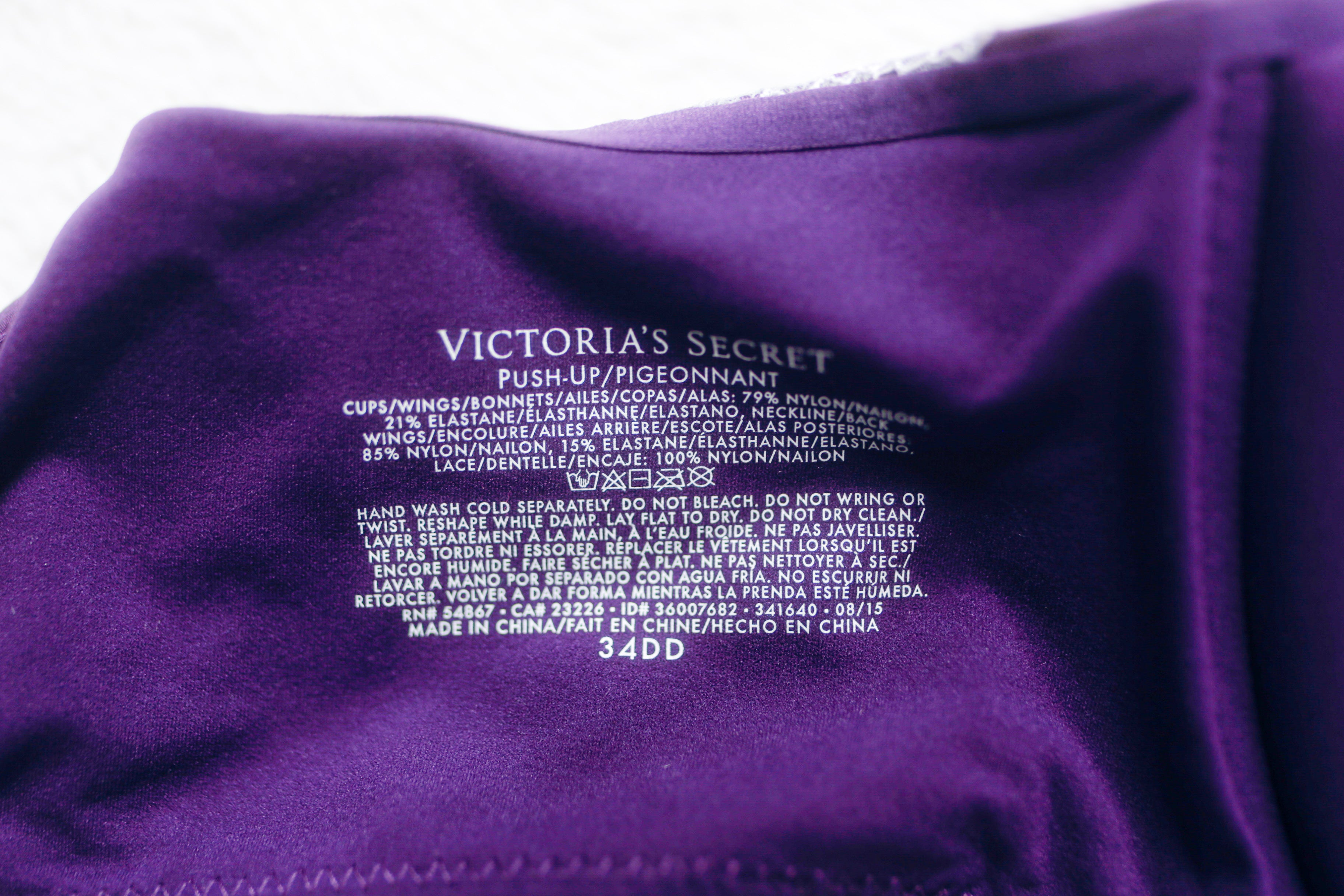 Victoria's Secret Push-up Padded Underwire T-shirt Bra Purple 34DD