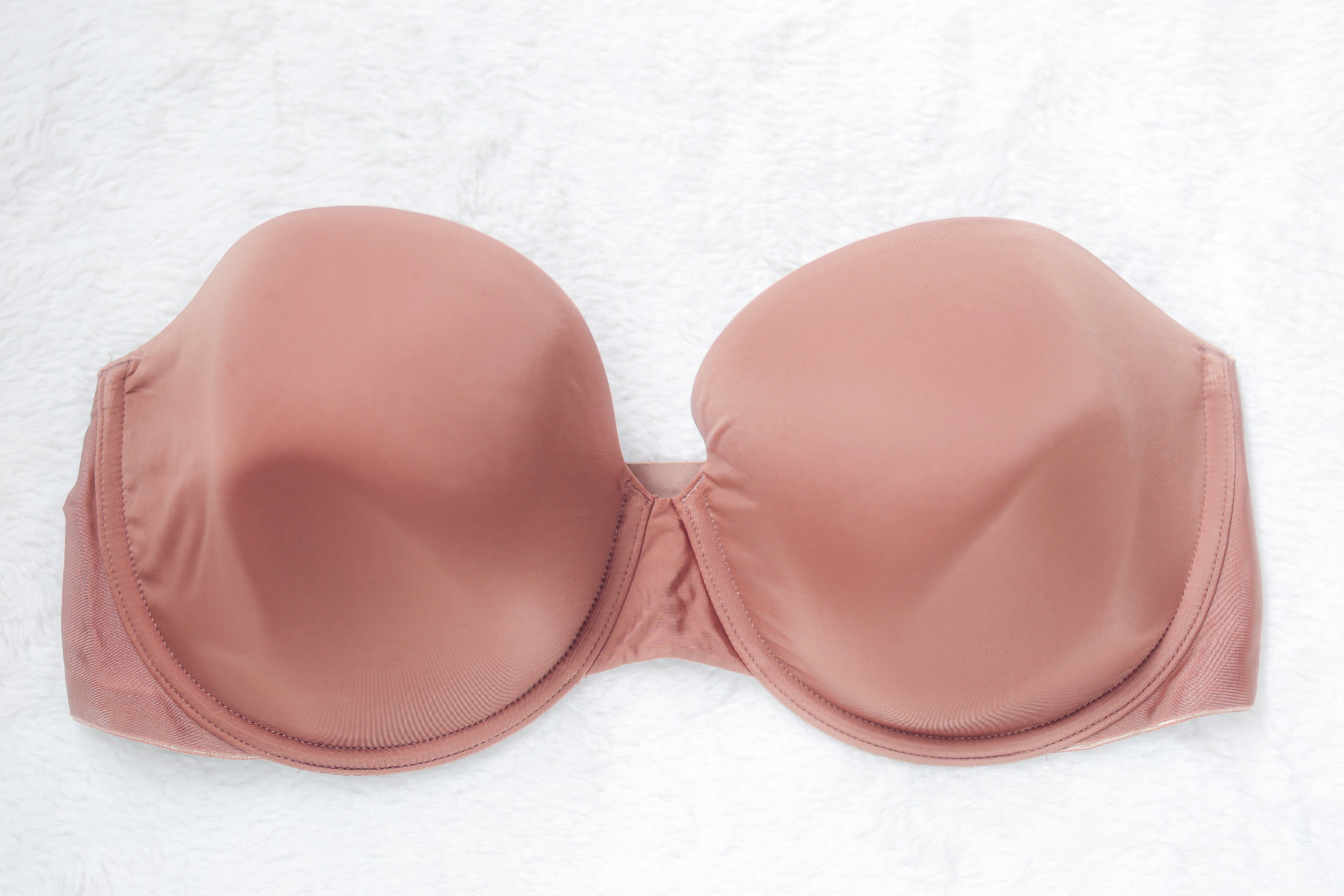 Victoria's Secret Lined Strapless Underwire Bra Rust Brown 36DD