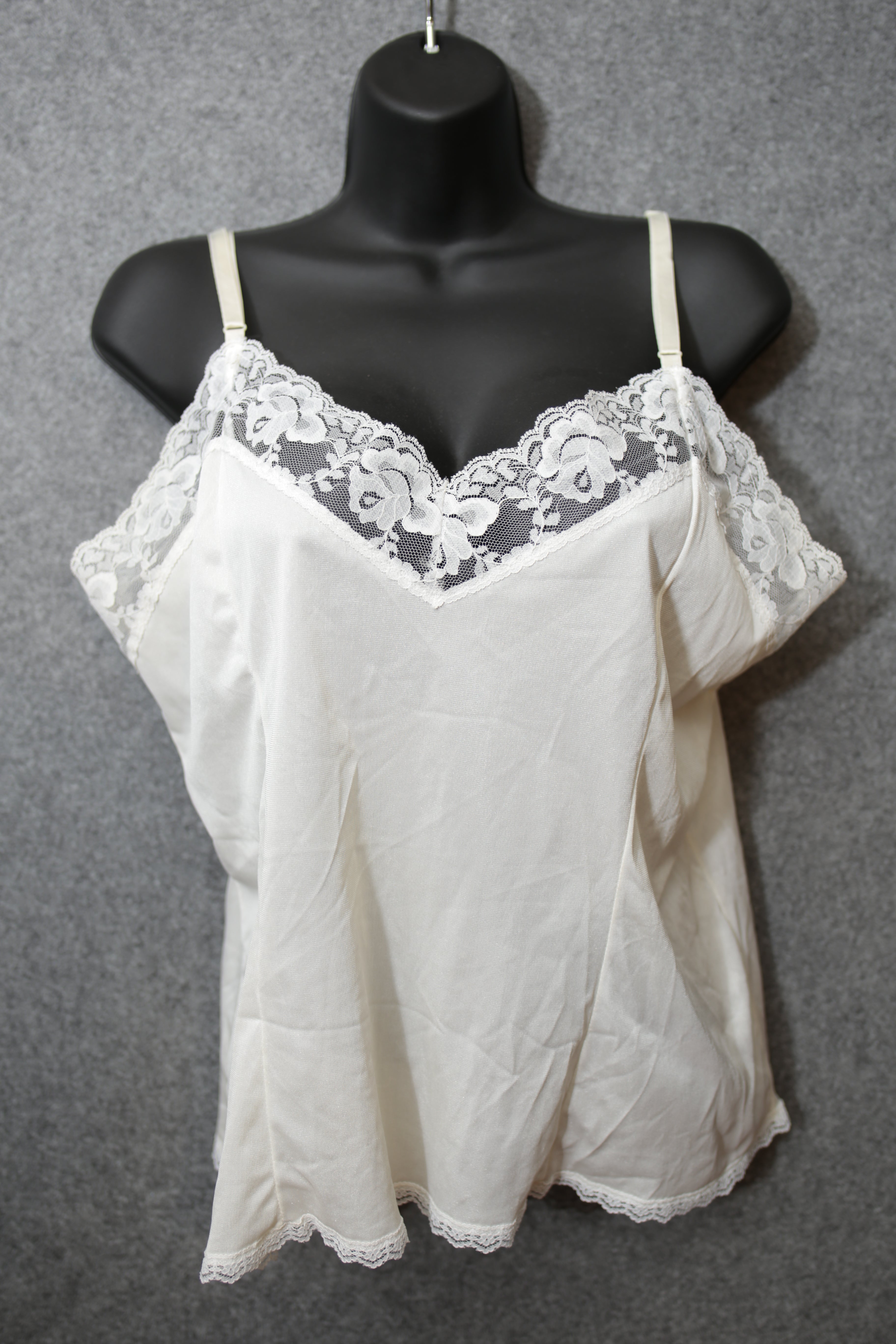 Mel-Lin Vintage Babydoll Slip USA-made Lingerie Ivory XXL