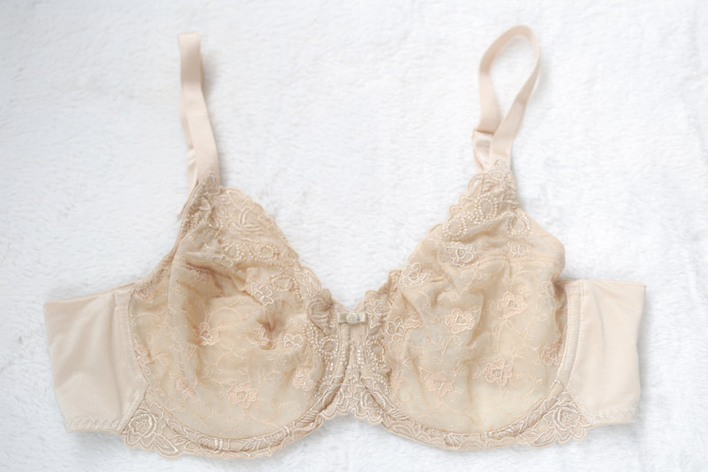 Wacoal Renaissance Rose 85720 Unlined Lace Underwire Bra Beige 42C