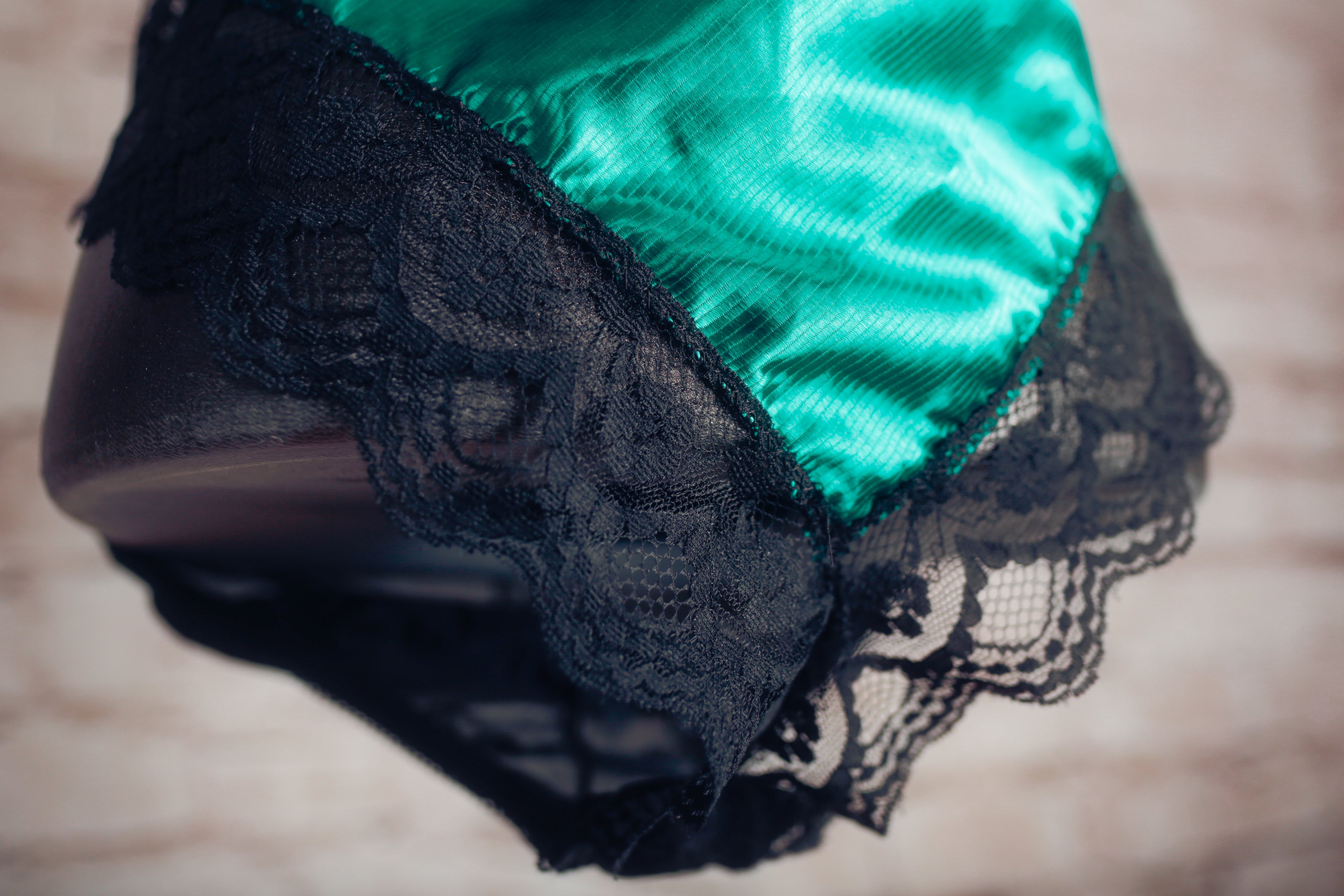 Lady Cameo Dallas Vintage Victorian Satin Lace Teddy Lingerie Green Medium