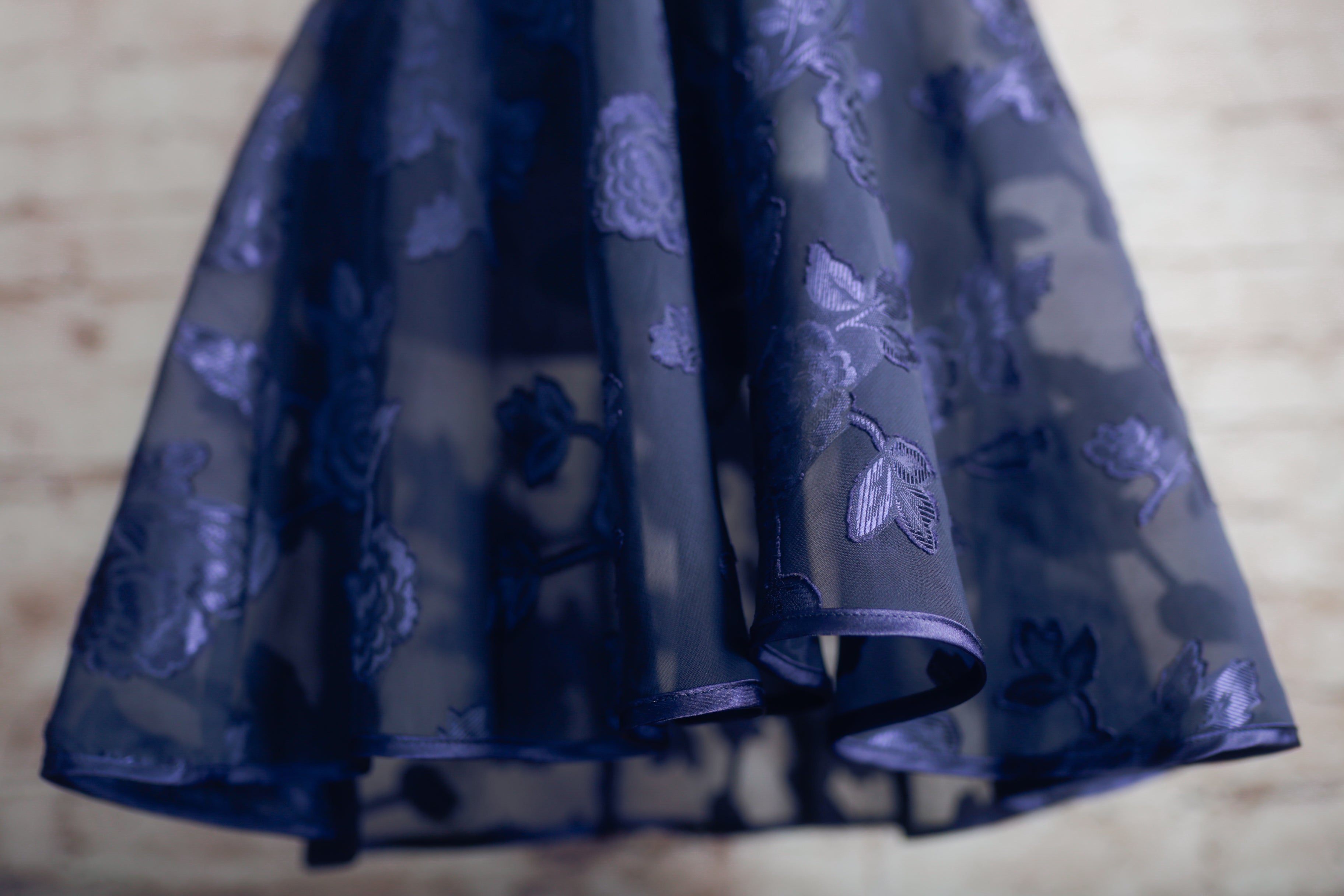 Angelique Vintage Embroidered Sheer Mesh Satin Purple Chemise Small