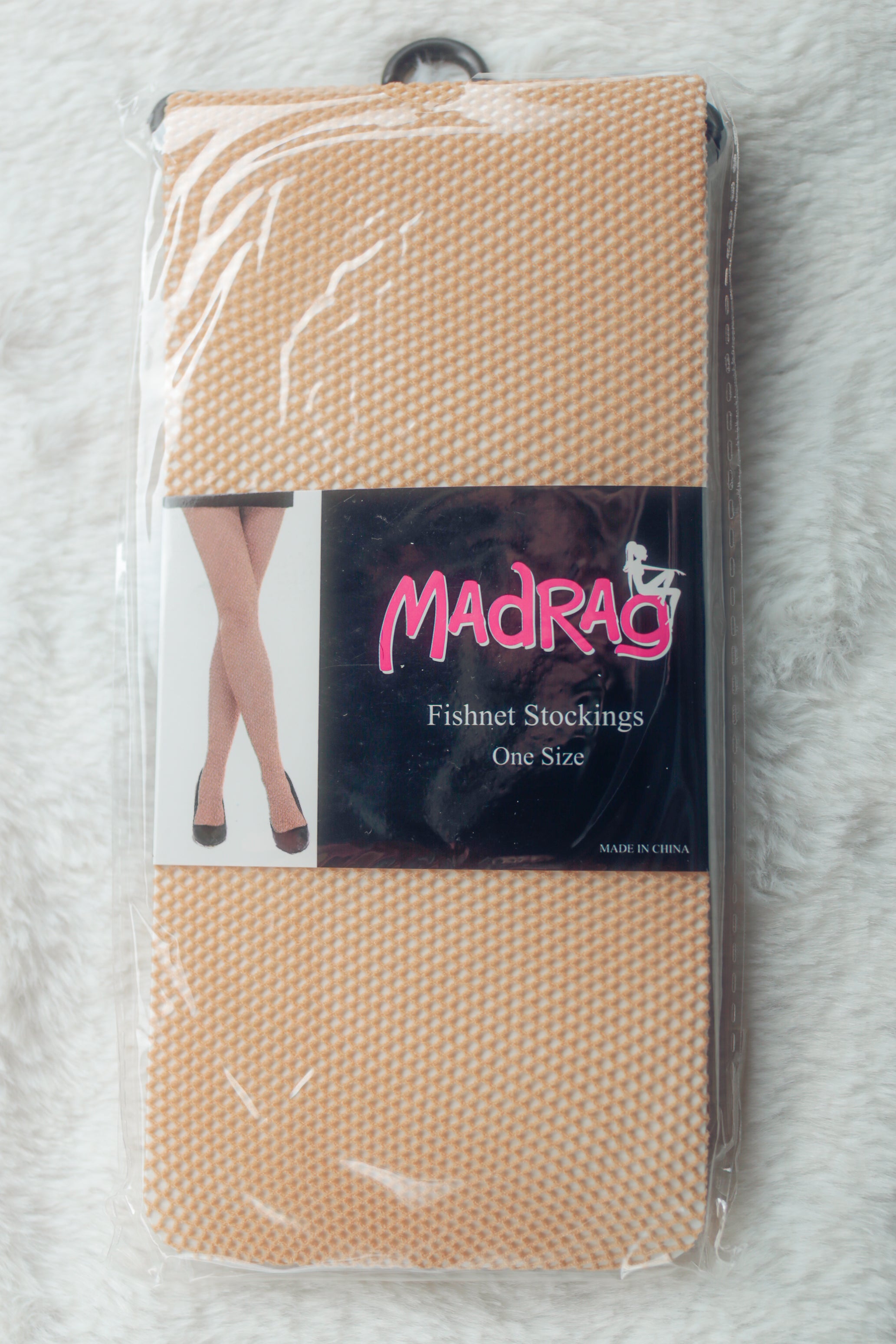 Madrag Fishnet Stockings One Size Nude NEW