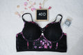 Torrid Curve 40D Longline Underwire Bra Floral Pink and Black Lace