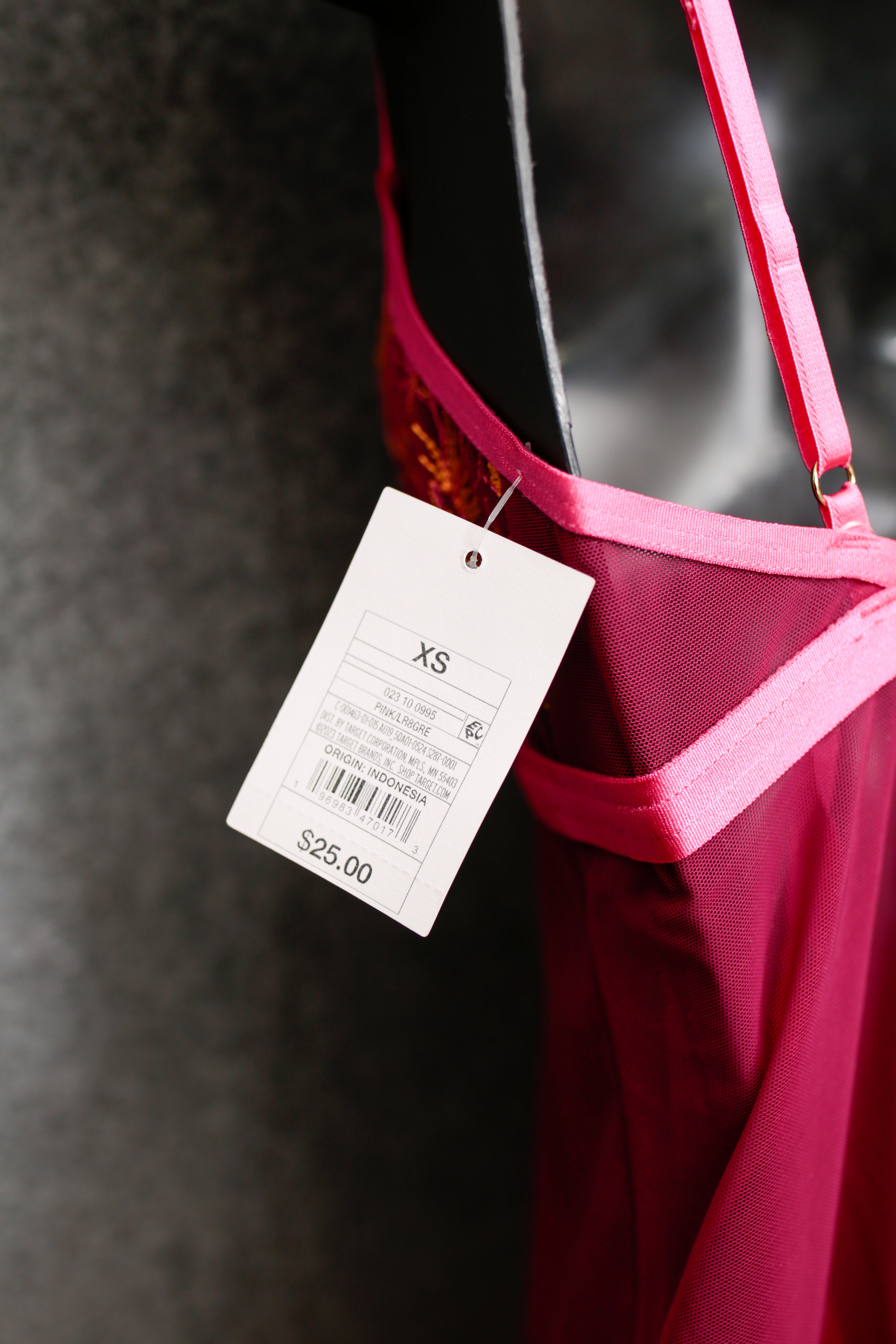 Auden Babydoll Chemise Lingerie Pink Wine Sheer Mesh Lace XS NEW