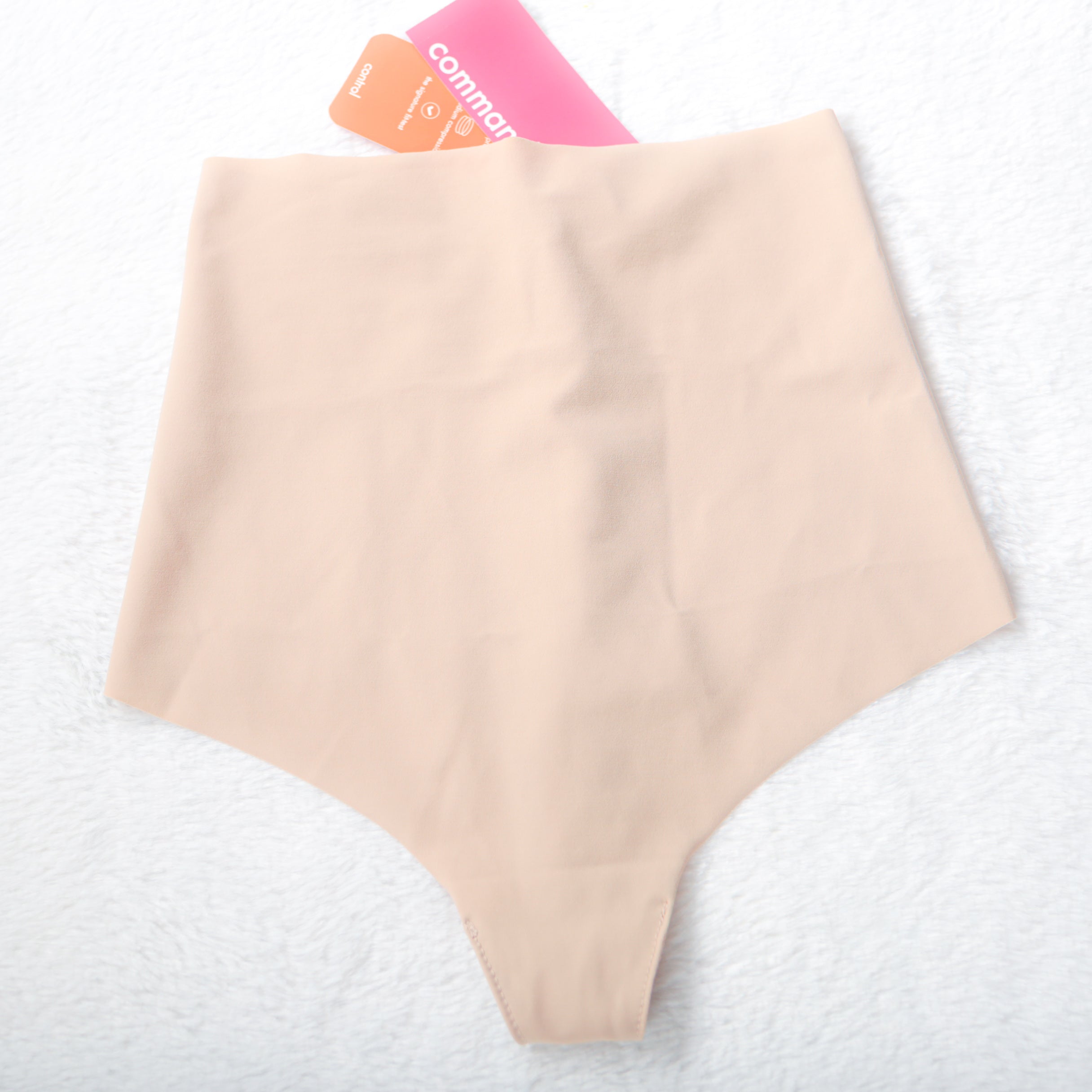 Commando Control Thong Seamless No Show Tummy Smoothing Panty XS Beige