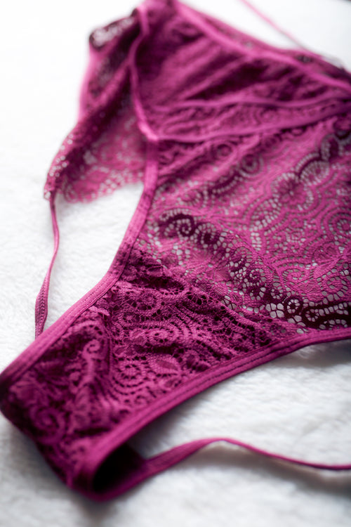 Adore Me Open Back Strappy Sheer Lace Panties 4X XXXXL NEW
