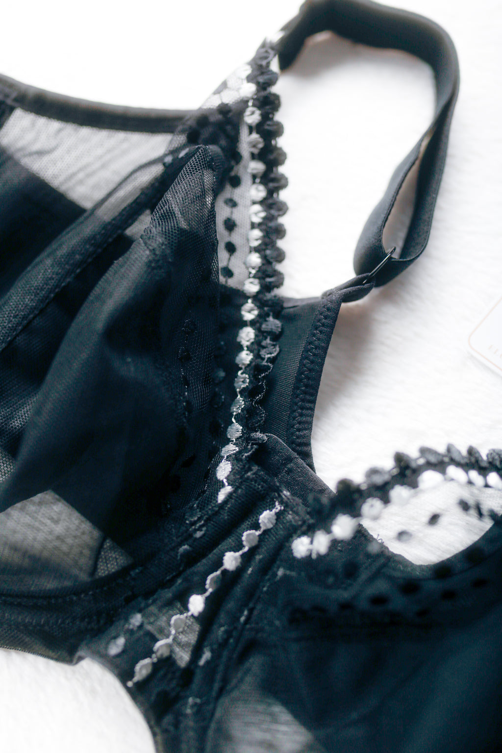 Elomi Matilda EL8900 Underwire Sheer Full-coverage J-hook Bra Black NEW 44DD