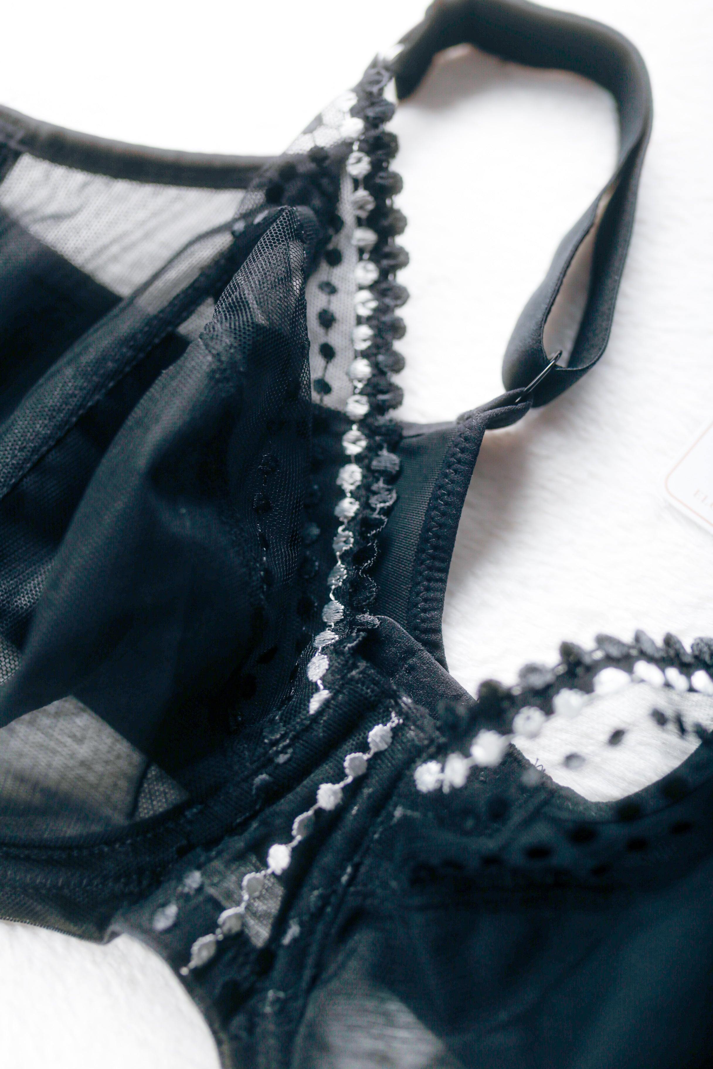 Elomi Matilda EL8900 Underwire Sheer Full-coverage J-hook Bra Black NEW 44DD